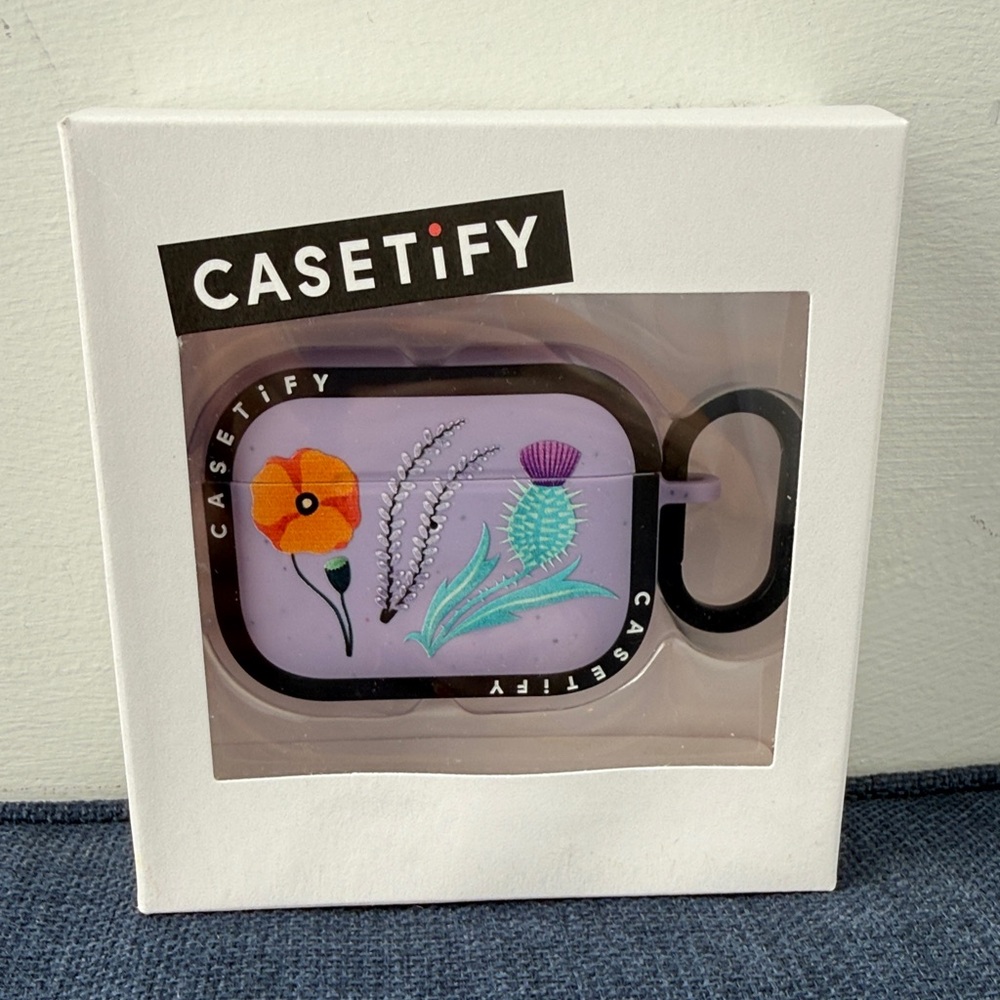 Casetify Purple Floral AirPods Case